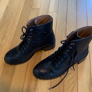 Madewell - Julien Lace-Up Lugsole Boot - True Black Leather - Size 8 M